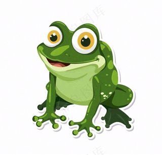 青蛙绿蛤蟆动物昆虫卡通插画免抠
