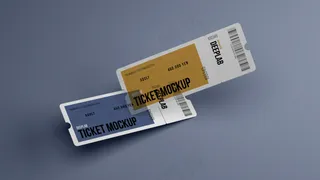 单色背景精致可撕门票正反两面1样机