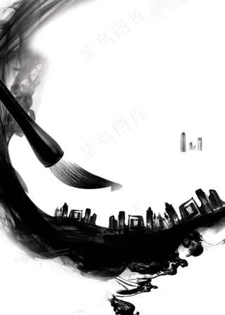 新中式水墨山水画