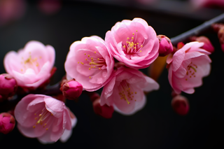 梅花腊梅粉色花朵摄影图