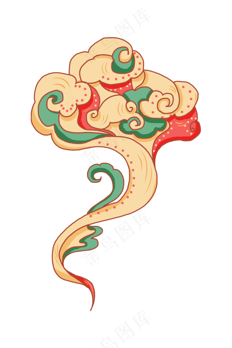 国潮敦煌云纹祥云插画免扣素材 (17)