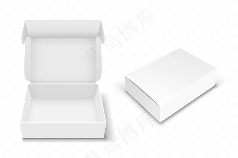 白色盒子装饰元素矢量免扣AI素材ai矢量模版下载
