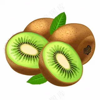 猕猴桃水果卡通插画免抠