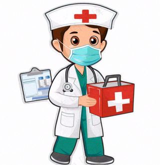 医生提着药箱医疗人物卡通插画免抠