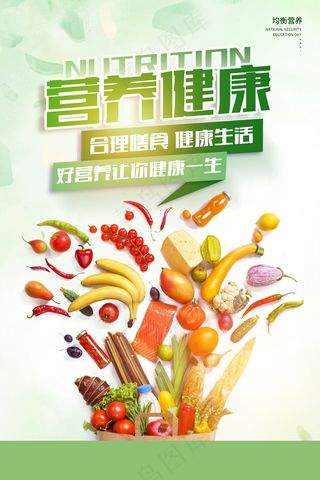 绿色全民营养周营养健康海报