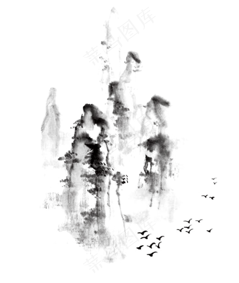新中式水墨山水画88