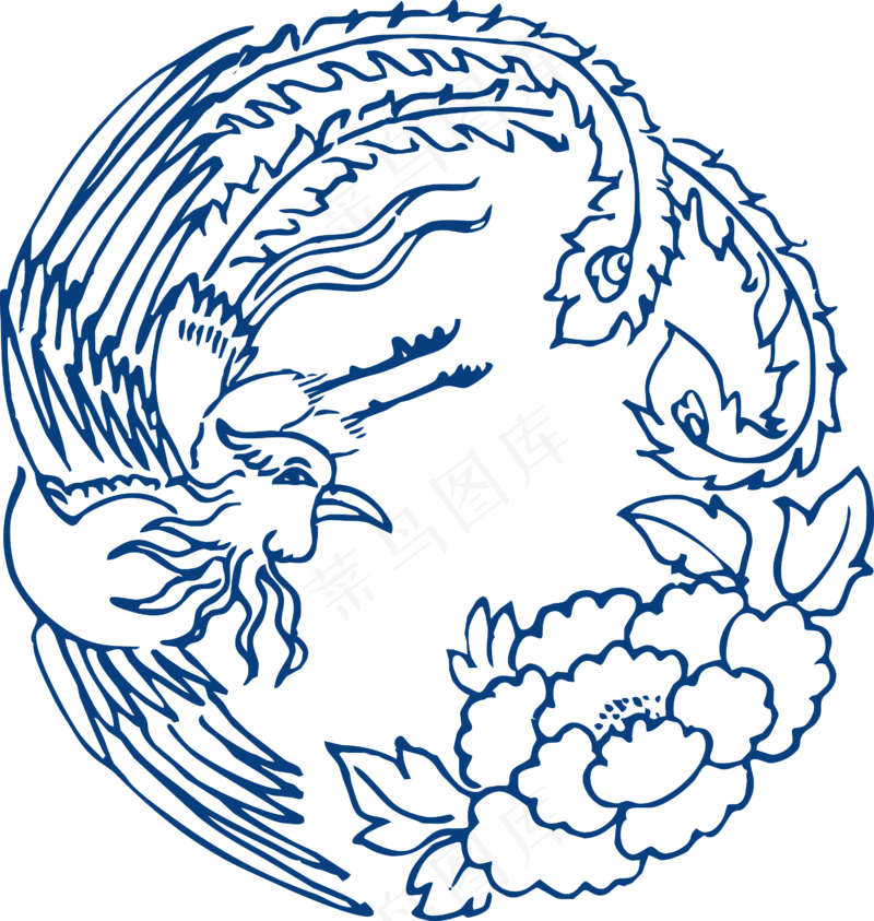 古代青花瓷图案花纹中国风图案祥云纹理传统图腾矢量AI设计免扣素材