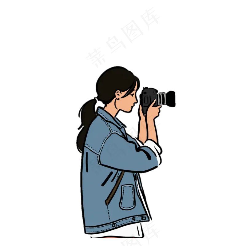 拍照女生 女摄影师 免抠透明底 (3)