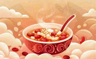 腊八粥传统美食国潮风插画腊八节插画背景