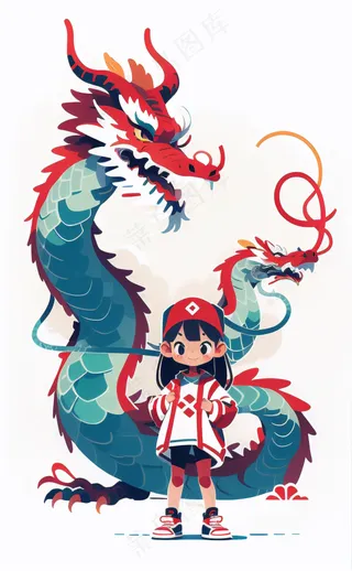 春节龙女孩