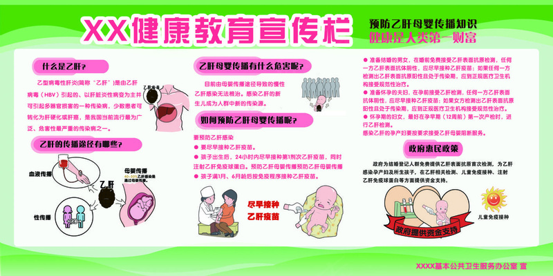 健康教育宣传栏展板psd模版下载