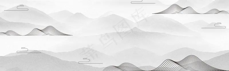 中式水墨PSD分层古风banner模板128psd模版下载