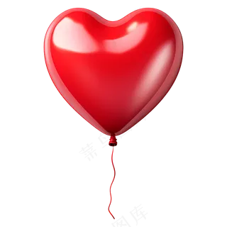 免抠一个红色爱心气球