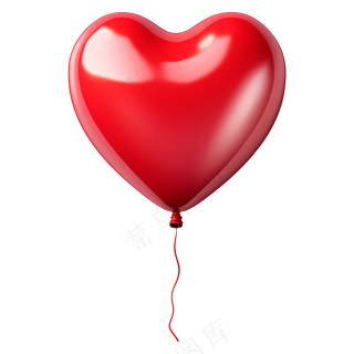免抠一个红色爱心气球