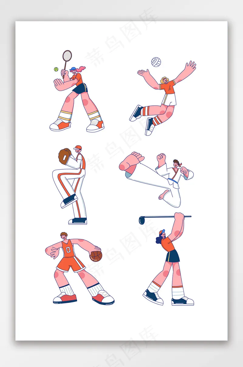 青年节运动元素组合psd模版下载