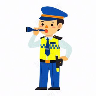 交警警察交通指挥劳动人物卡通插画免抠