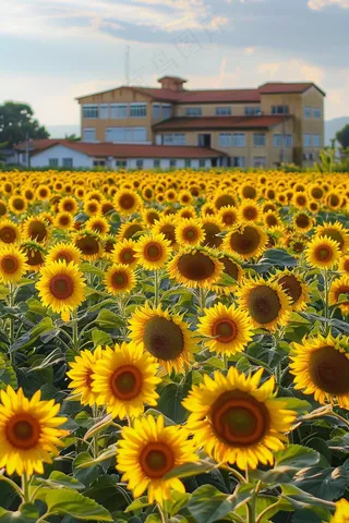 向日葵向阳鲜花摄影图