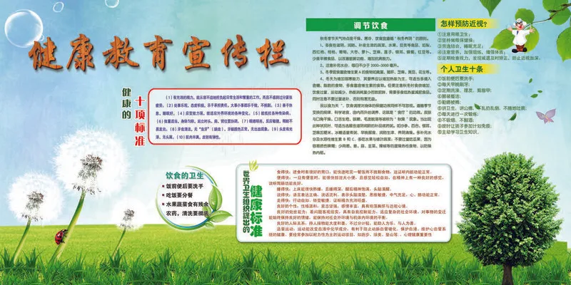 健康教育宣传栏海报psd模版下载