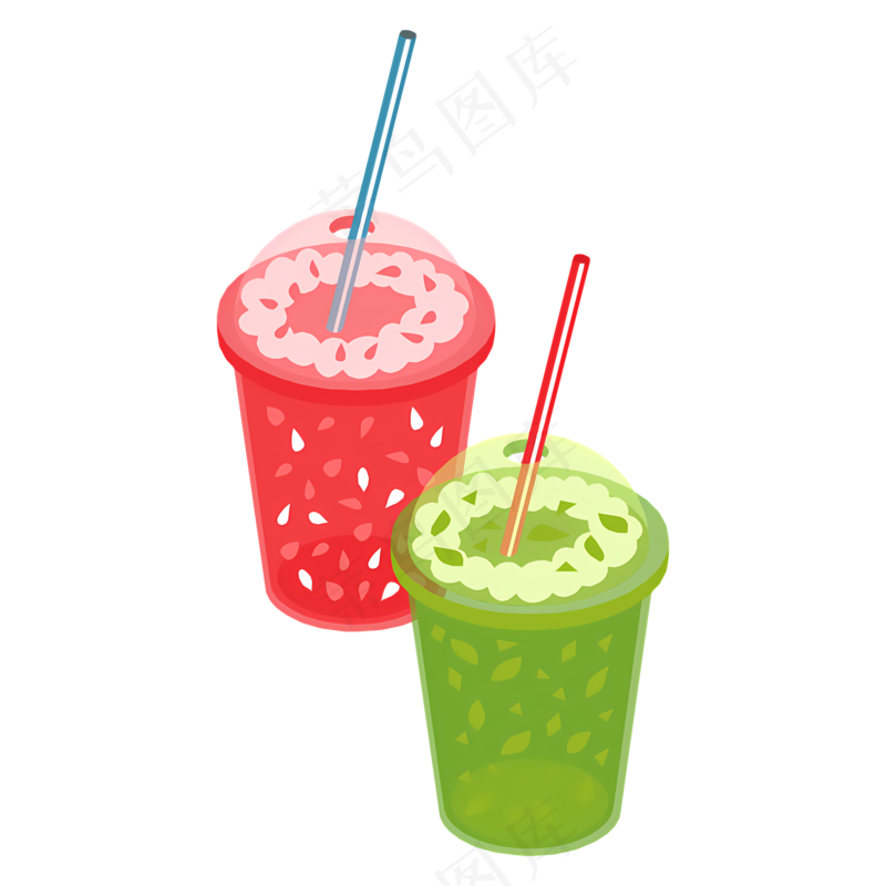 免抠2杯卡通饮料