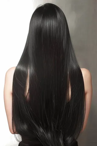 黑直发美发女性摄影图