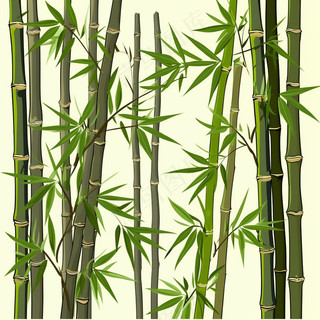 竹子竹叶卡通插画背景