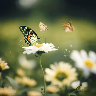 蝴蝶春天花丛蝶恋花摄影图