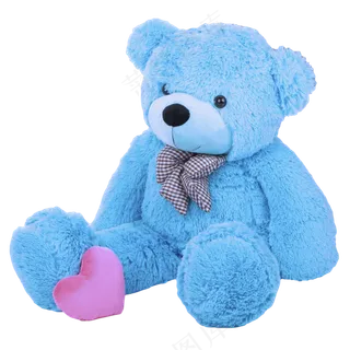 免抠坐着的蓝色小熊