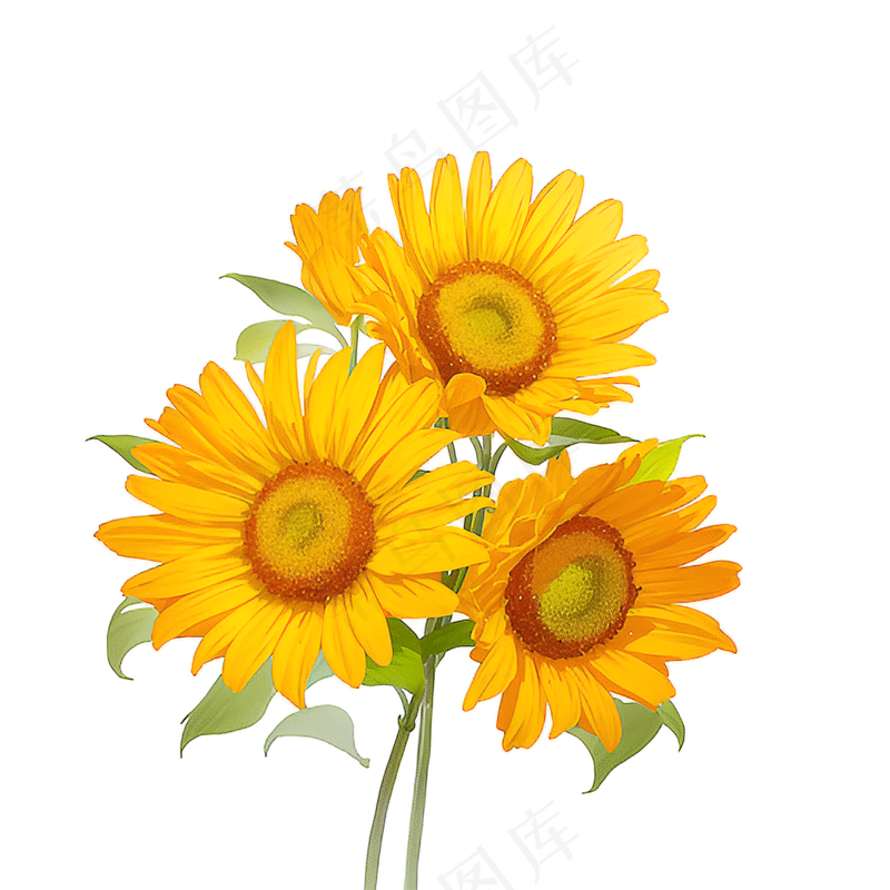 黄色向日葵花朵免抠素材59