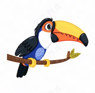 大嘴巴鸟鸟类动物卡通插画免抠