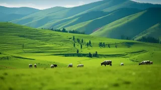 新疆春天草原风光大自然风景摄影图