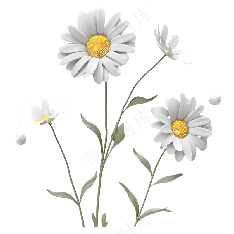 免抠白色小雏菊