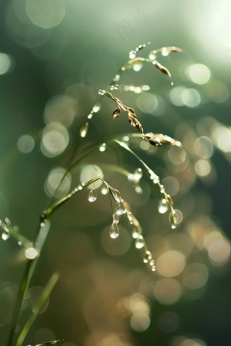 春天梅雨季的植物雨水露珠摄影图(2688x4032)