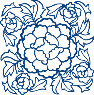 古代青花瓷图案花纹中国风图案祥云纹理传统图腾PNG免扣素材