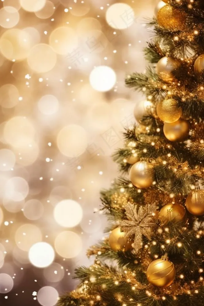 圣诞树浪漫灯光背景(896x1344)