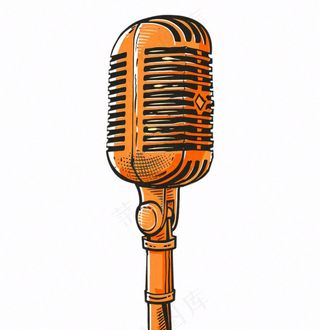 麦克风话筒音乐卡通插画免抠