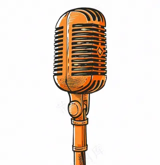 麦克风话筒音乐卡通插画免抠