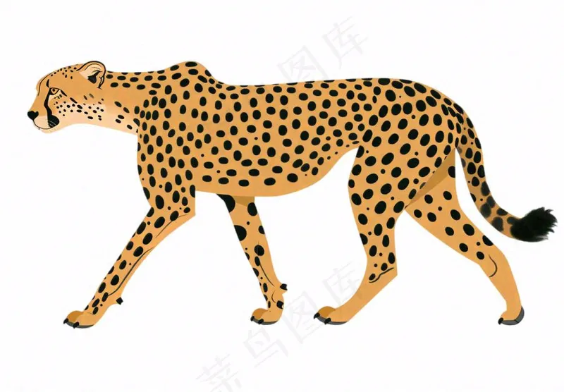 猎豹豹纹动物卡通插画免抠(1312x912)