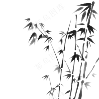 中国风水墨竹子图片古风竹叶竹林水彩手绘插画PNG免扣设计