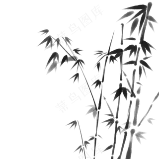 中国风水墨竹子图片古风竹叶竹林水彩手绘插画PNG免扣设计