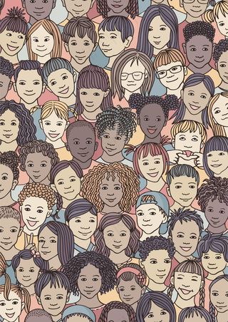 世界各地肤色 人脸表情异国