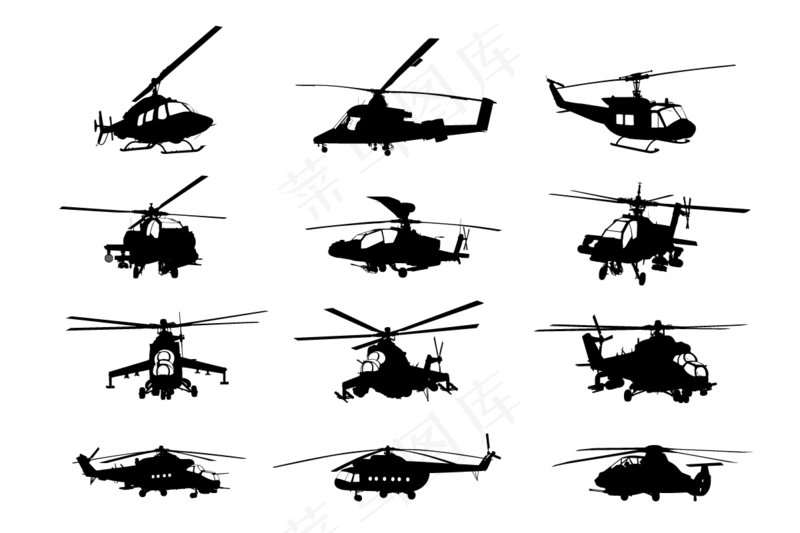 飞机剪影矢量素材
