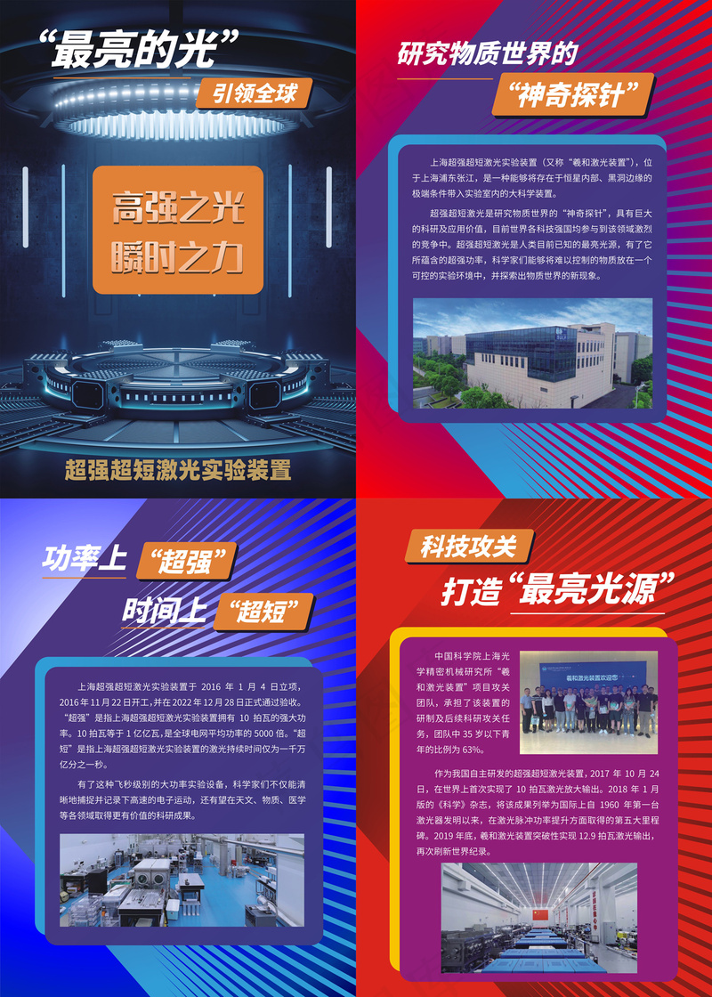 超强超短激光实验装置海报cdr矢量模版下载