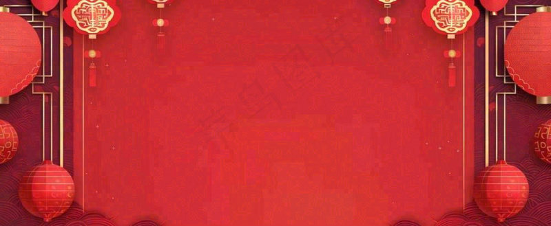 红色新年春节花卉灯笼祥云纹理背景小年除夕元宵插画背景