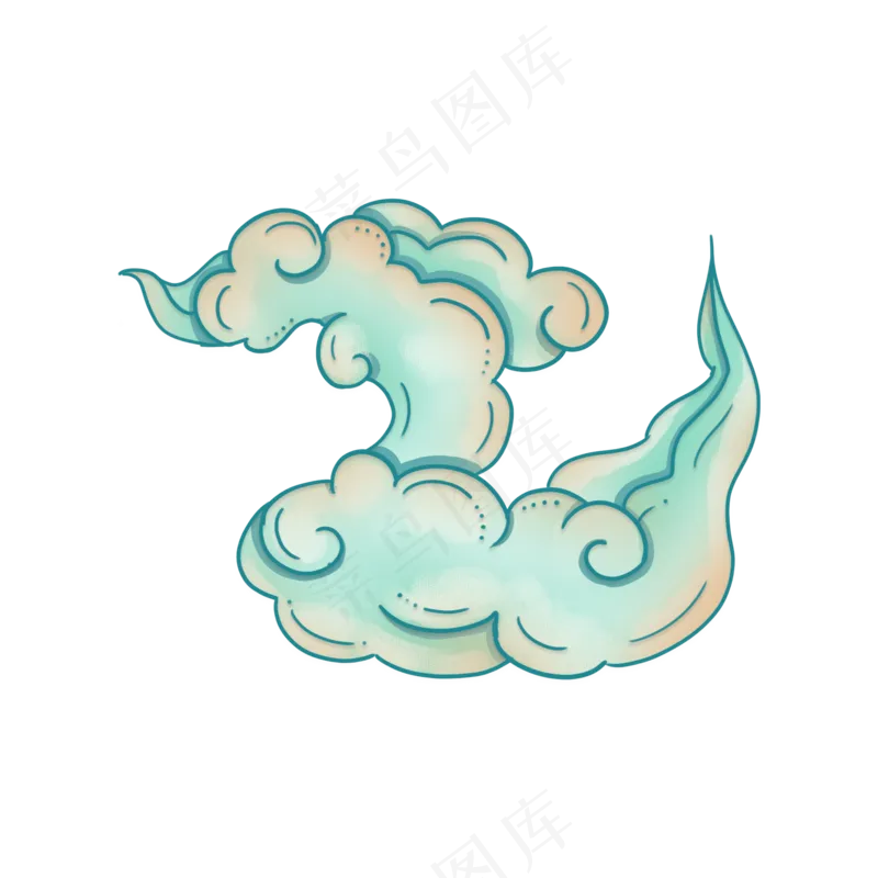 国潮敦煌云纹祥云插画免扣素材 (42)