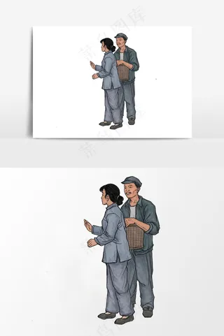 插画丨国风人物丨劳动者010丨PPT插图