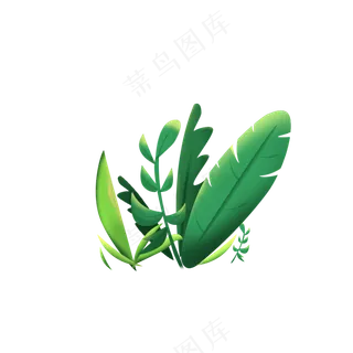 绿色草丛插画素材