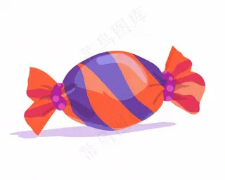 糖果彩色卡通插画免抠