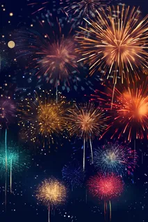 烟花五颜六色的烟花庆典新年节日暮色的天空背景摄影图 烟花五颜六色的烟花庆典新年节日暮色的天空背景摄影图