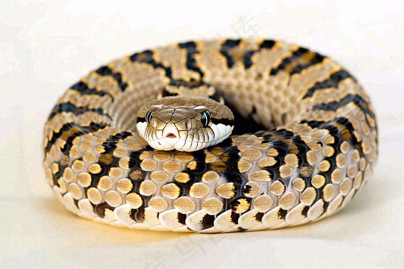 蛇在白色背景爬行动物摄影图