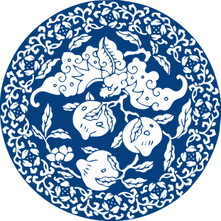 古代青花瓷图案花纹中国风图案祥云纹理传统图腾PNG免扣素材